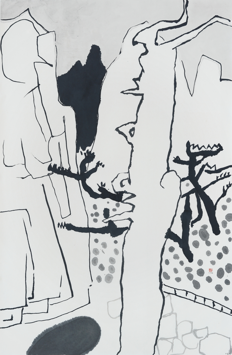 장병언, structure landscape 042, ink_on_paper, painting, 2026